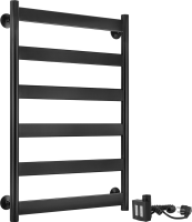 Полотенцесушитель электрический Secado Комано 2 , 85x55 см, подключение справа, матовый черный, лесенка