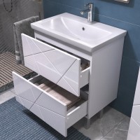 Тумба с раковиной Vigo Geometry 70 напольная, белая, раковина Como 60