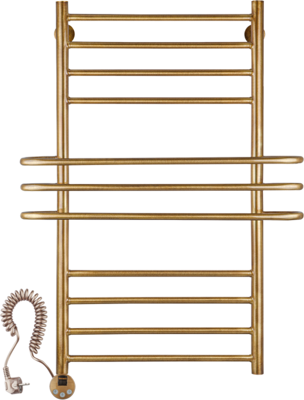 Полотенцесушитель электрический Secado Палермо 4603777478339 105x70 см, подключение слева, бронза, лесенка, латунь