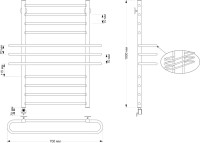 Полотенцесушитель электрический Secado Палермо 4603777478339 105x70 см, подключение слева, бронза, лесенка, латунь