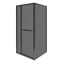 Душевой уголок RGW Leipzig LE-45-B 120х80 см, профиль матовый черный, стекло серое