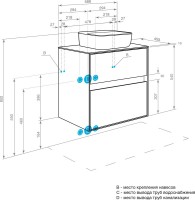 Мебель для ванной комнаты AQUATON Либерти 60 со столешницей белый глянец, раковина Одри 42