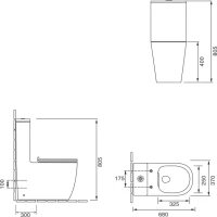 Унитаз-моноблок напольный SantiLine SL-5011 Унитаз-моноблок напольный SantiLine SL-5011