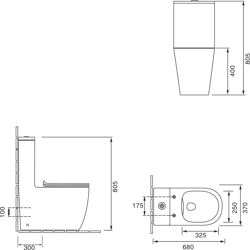 Унитаз-моноблок напольный SantiLine SL-5011