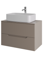 Мебель для ванной комнаты Orange Line 80 подвесная, 2 ящика, матовый латте с раковиной B07-600W