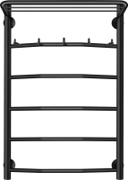 Полотенцесушитель электрический Secado Милан 1 КСП 80x50 см, подключение справа, матовый черный, лесенка, с полкой
