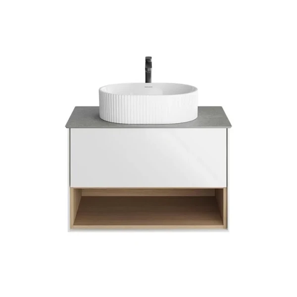 Тумба с раковиной KERAMA MARAZZI Plaza Modern 80 с ящиком и полкой, белая