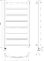 Полотенцесушитель электрический Secado Милан 1 К 100x50 см, подключение слева, матовый черный, лесенка