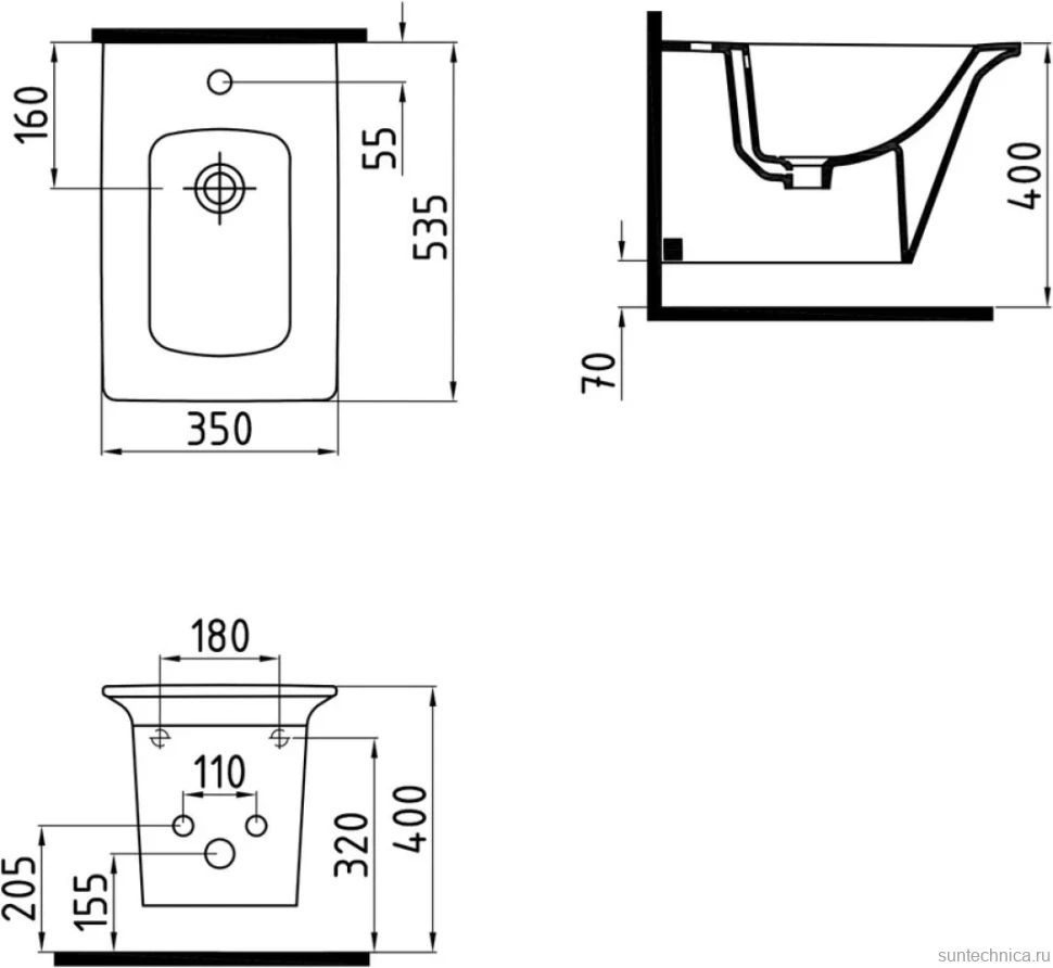 Биде подвесное Bien Lotus LTBA05401VD1W3000