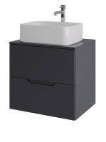 Мебель для ванной комнаты Orange Line 60 подвесная, 2 ящика, матовый графит с раковиной B02-460W