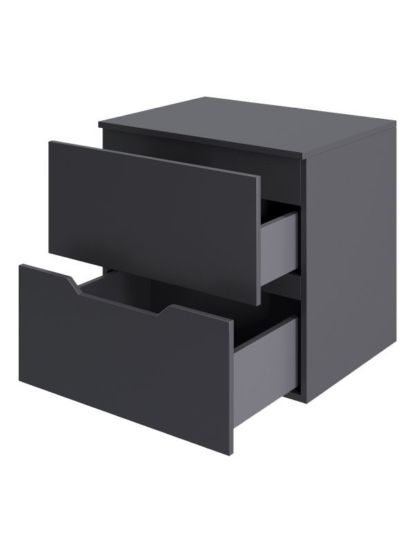 Мебель для ванной комнаты Orange Line 60 подвесная, 2 ящика, матовый графит с раковиной B02-460W