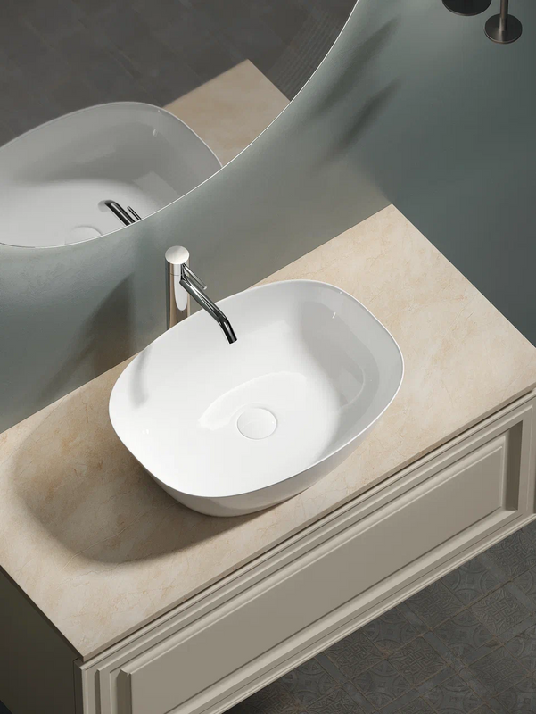Тумба с раковиной Sancos Very 100 см, beige soft, столешница бежевая, раковина CN5005