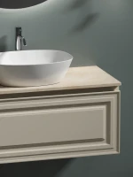 Тумба с раковиной Sancos Very 100 см, beige soft, столешница бежевая, раковина CN5005