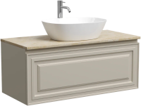 Тумба с раковиной Sancos Very 100 см, beige soft, столешница бежевая, раковина CN5005