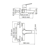 Смеситель для ванны с душем Wasserkraft Rhin 4401