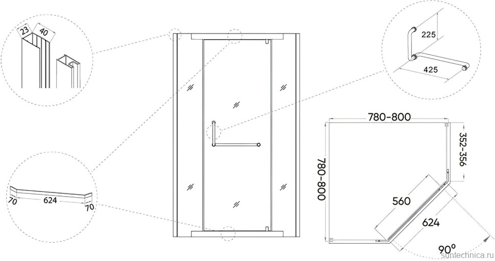 Душевой уголок Veconi Rovigo RV-36B 80x80