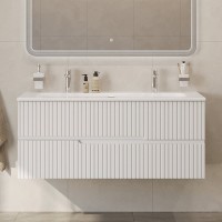 Тумба с раковиной Cezares Duet 120 bianco lucido, раковина Cezares CZR-8073-120-1-2