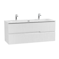 Тумба с раковиной Cezares Duet 120 bianco lucido, раковина Cezares CZR-8073-120-1-2