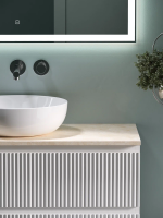 Тумба под раковину со столешницей Sancos Snob R 100 bianco, столешница бежевая