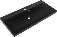 Мебель для ванной комнаты BelBagno Vittoria 90 подвесная, grigio opaco, черная матовая раковина