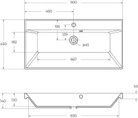 Мебель для ванной комнаты BelBagno Vittoria 90 подвесная, grigio opaco, черная матовая раковина