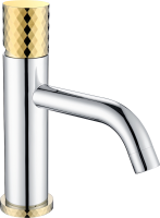 Смеситель для раковины Boheme Stick 121-CRG chrome diamond gold
