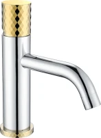 Смеситель для раковины Boheme Stick 121-CRG chrome diamond gold