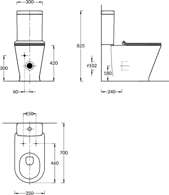 Унитаз-компакт напольный KERAMA MARAZZI Plaza Modern PLMR.wc.01 безободковый, с микролифтом