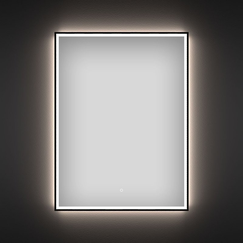 Зеркало Wellsee 7 Rays’ Spectrum 60х80 с фронтальной подсветкой, черное матовое