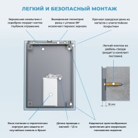 Зеркало Wellsee 7 Rays’ Spectrum 60х80 с фронтальной подсветкой, черное матовое