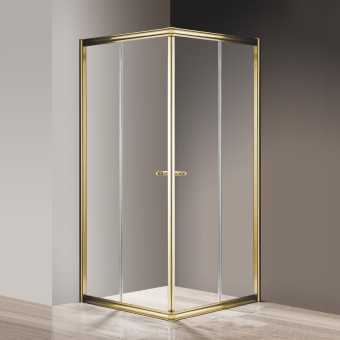 Душевой уголок Cezares Giubileo -A-2-100 прозрачное стекло, золото