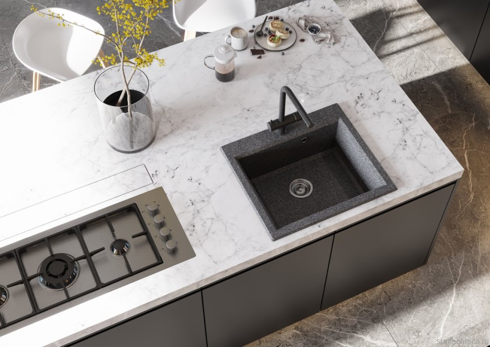 Мойка кухонная AQUATON Линеа 58, графит