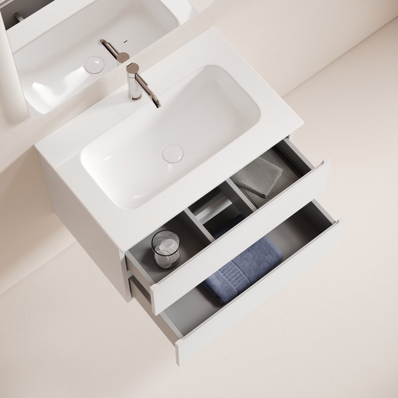 Мебель для ванной комнаты Sancos Folk 70 2я подвесная, bianco, раковина CN7031