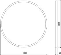 Зеркало круглое Armadi Art Vallessi 100 см, черное, с подсветкой
