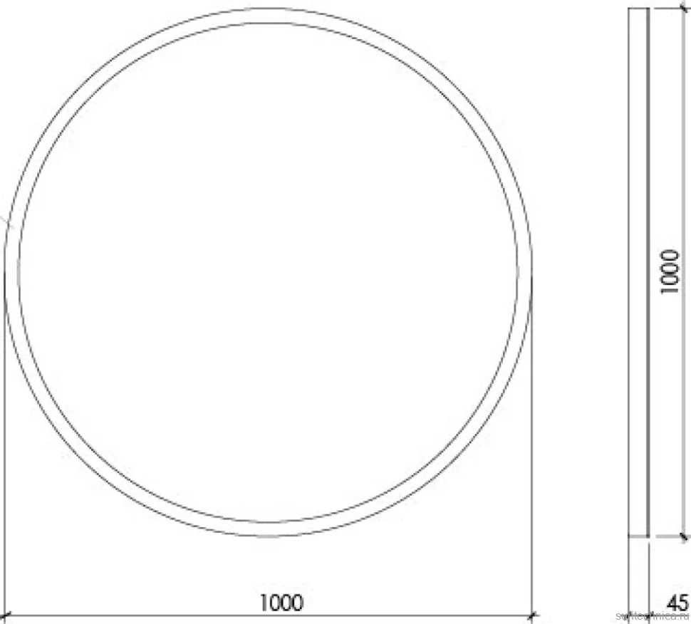 Зеркало круглое Armadi Art Vallessi 100 см, черное, с подсветкой