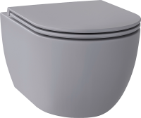 Унитаз подвесной Wellsee Chalice Perfection 182610001 безободковый, с микролифтом, матовый серый
