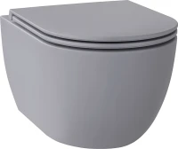 Унитаз подвесной Wellsee Chalice Perfection 182610001 безободковый, с микролифтом, матовый серый