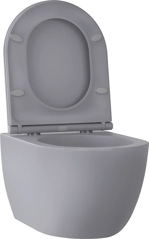 Унитаз подвесной Wellsee Chalice Perfection 182610001 безободковый, с микролифтом, матовый серый