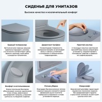 Унитаз подвесной Wellsee Chalice Perfection 182610001 безободковый, с микролифтом, матовый серый