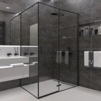 Душевой уголок Veconi Rovigo RV-073B 120x100, профиль черный