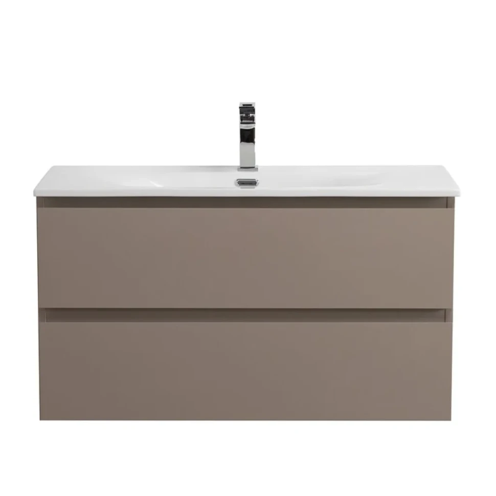 Тумба с раковиной BelBagno Kraft 80 подвесная, матовая бежевая, раковина bb-8099-80