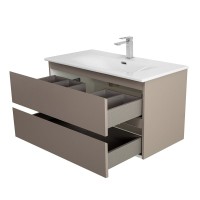 Тумба с раковиной BelBagno Kraft 80 подвесная, матовая бежевая, раковина bb-8099-80