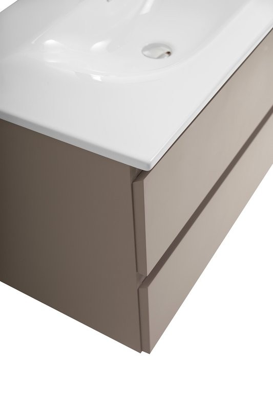 Тумба с раковиной BelBagno Kraft 80 подвесная, матовая бежевая, раковина bb-8099-80