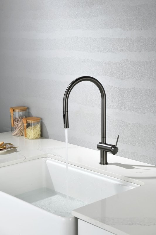 Смеситель для кухни AQUAme Cucina с выдвижным изливом AQM9901GM