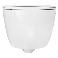 Унитаз подвесной безободковый Azario FERIO 87565 в комплекте с быстросъемным сиденьем микролифт, горизонтальный выпуск, система антивсплеск