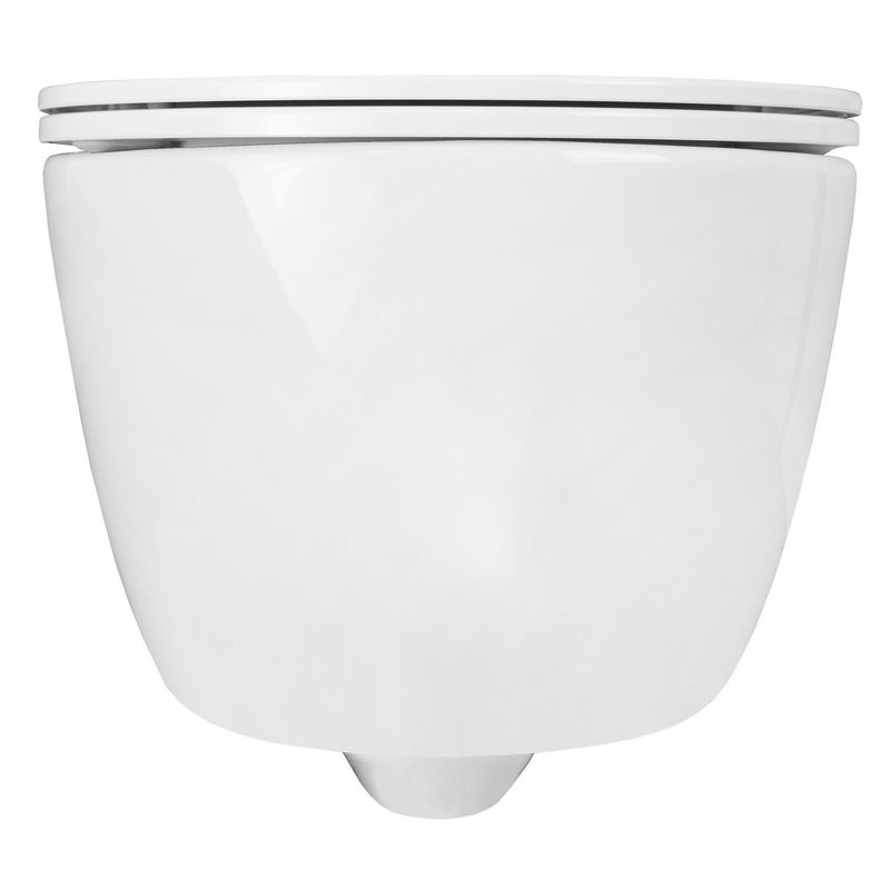 Унитаз подвесной безободковый Azario FERIO 87565 в комплекте с быстросъемным сиденьем микролифт, горизонтальный выпуск, система антивсплеск