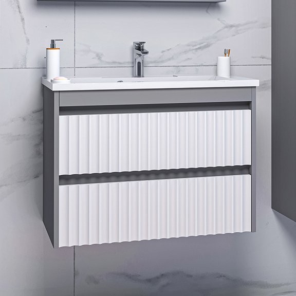 Тумба с раковиной Brevita Balaton 80, подвесная, комбинированная