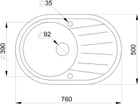 Мойка кухонная Granula Standart 7601, черный