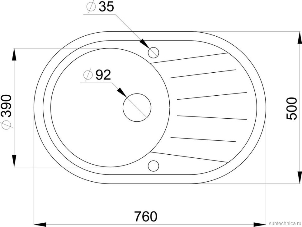 Мойка кухонная Granula Standart 7601, черный