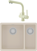 Комплект Мойка Lemark Sinara 550.2-U 9910084 шампань + Смеситель Comfort LM3061PSH шампань
